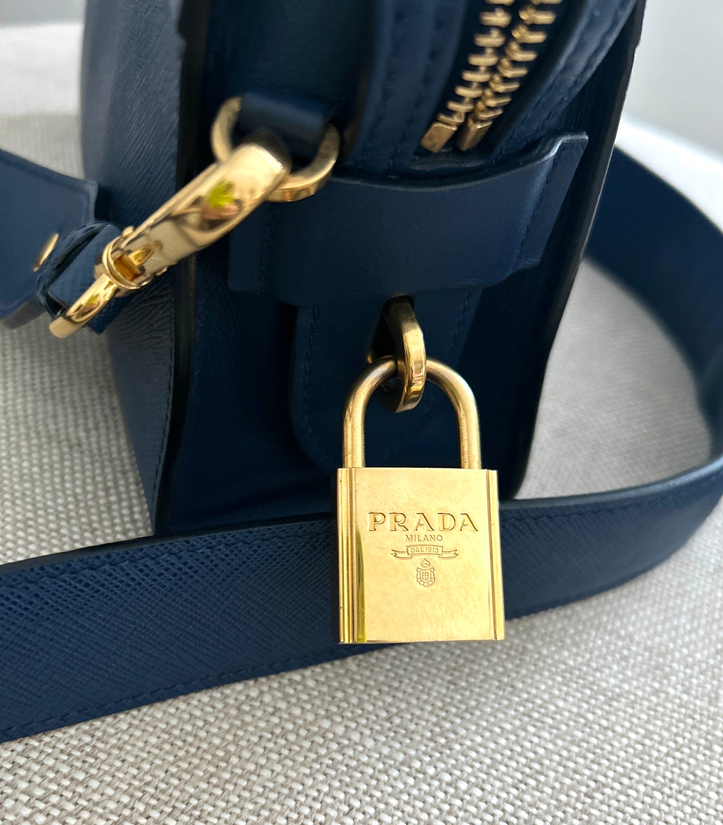 Prada Esplande  Leather Handbag in Bluette