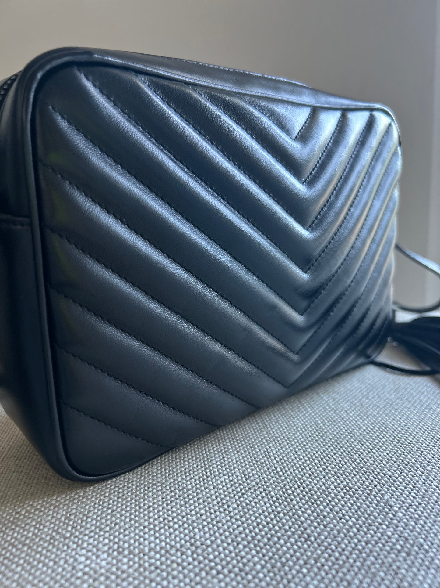 YSL Lou Lou Camera Bag Black on Black (medium)