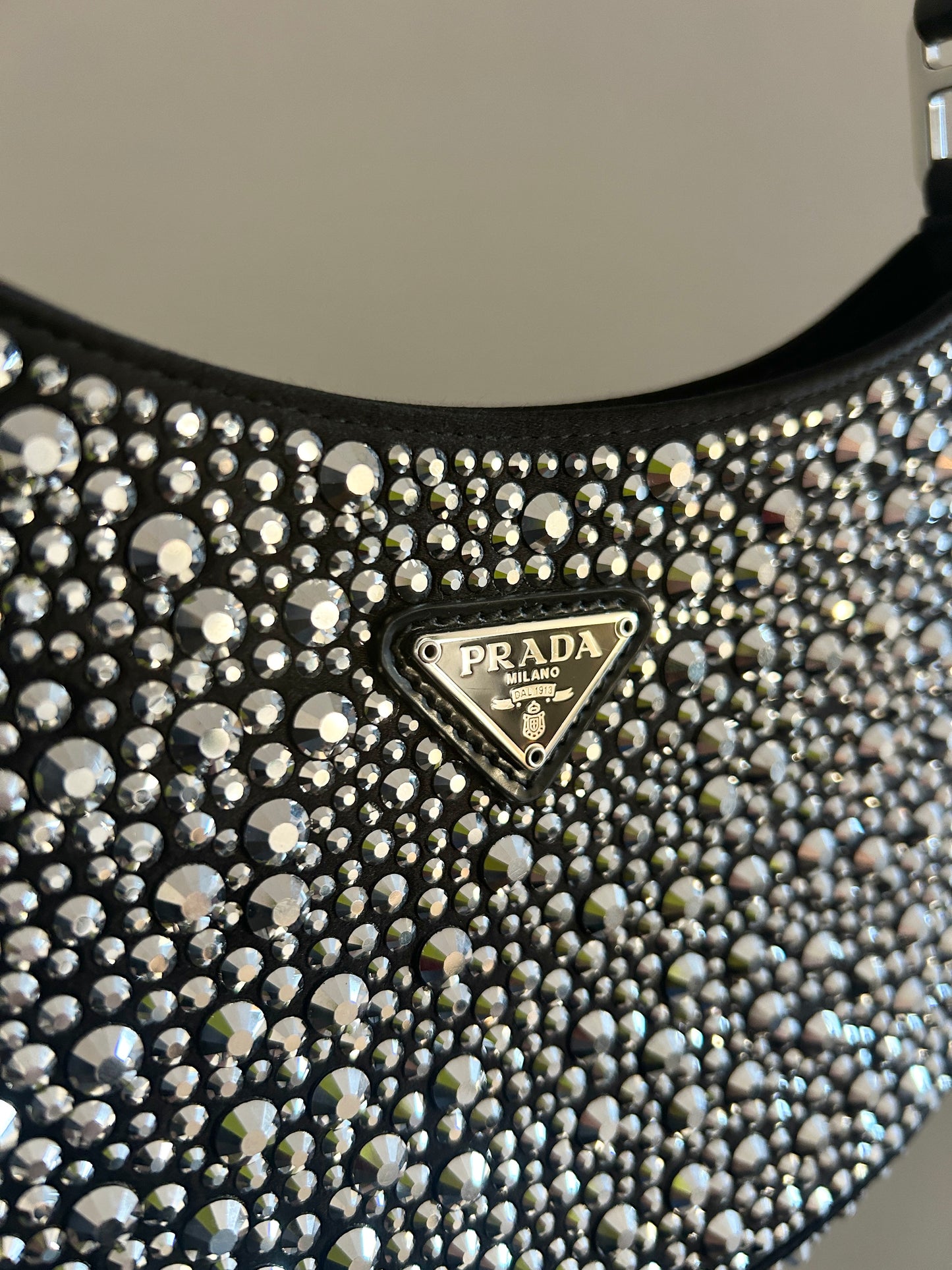 Prada Cleo Satin Bag With Crystals