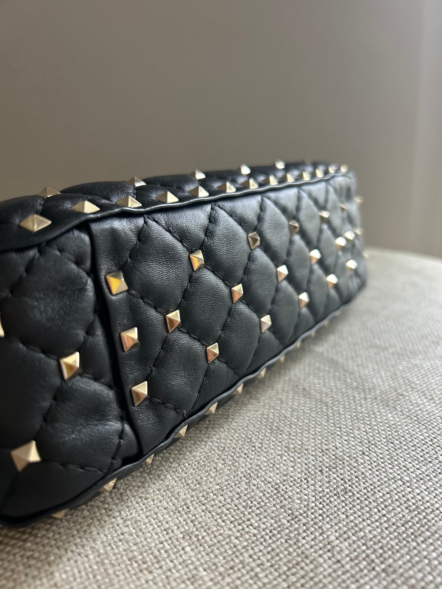 Valentino Black Rockstud Flap Bag