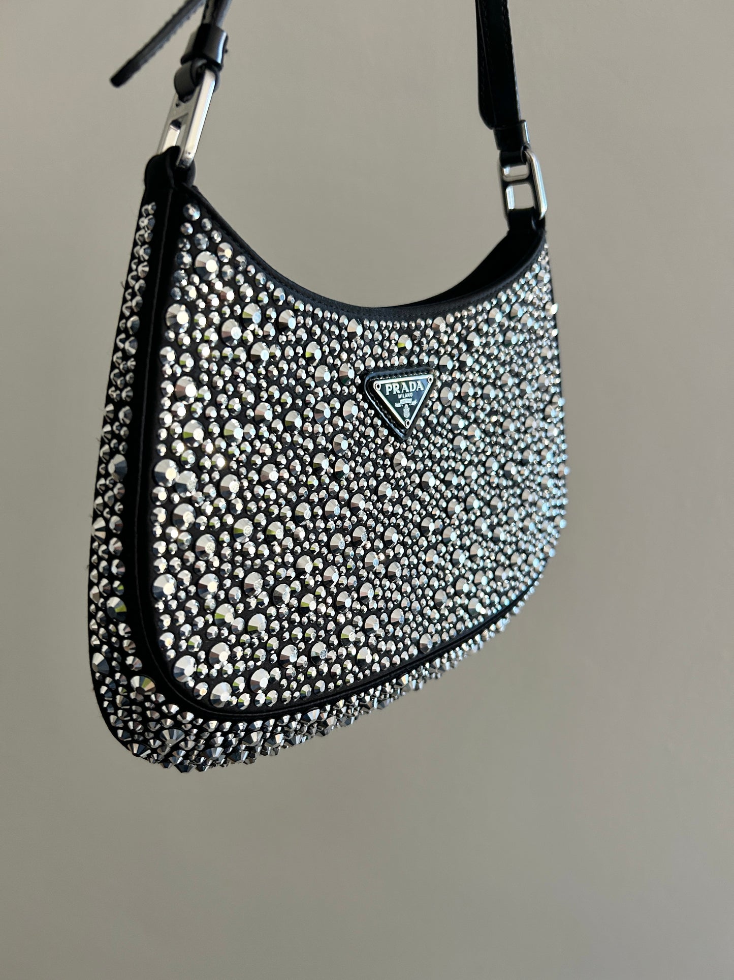 Prada Cleo Satin Bag With Crystals