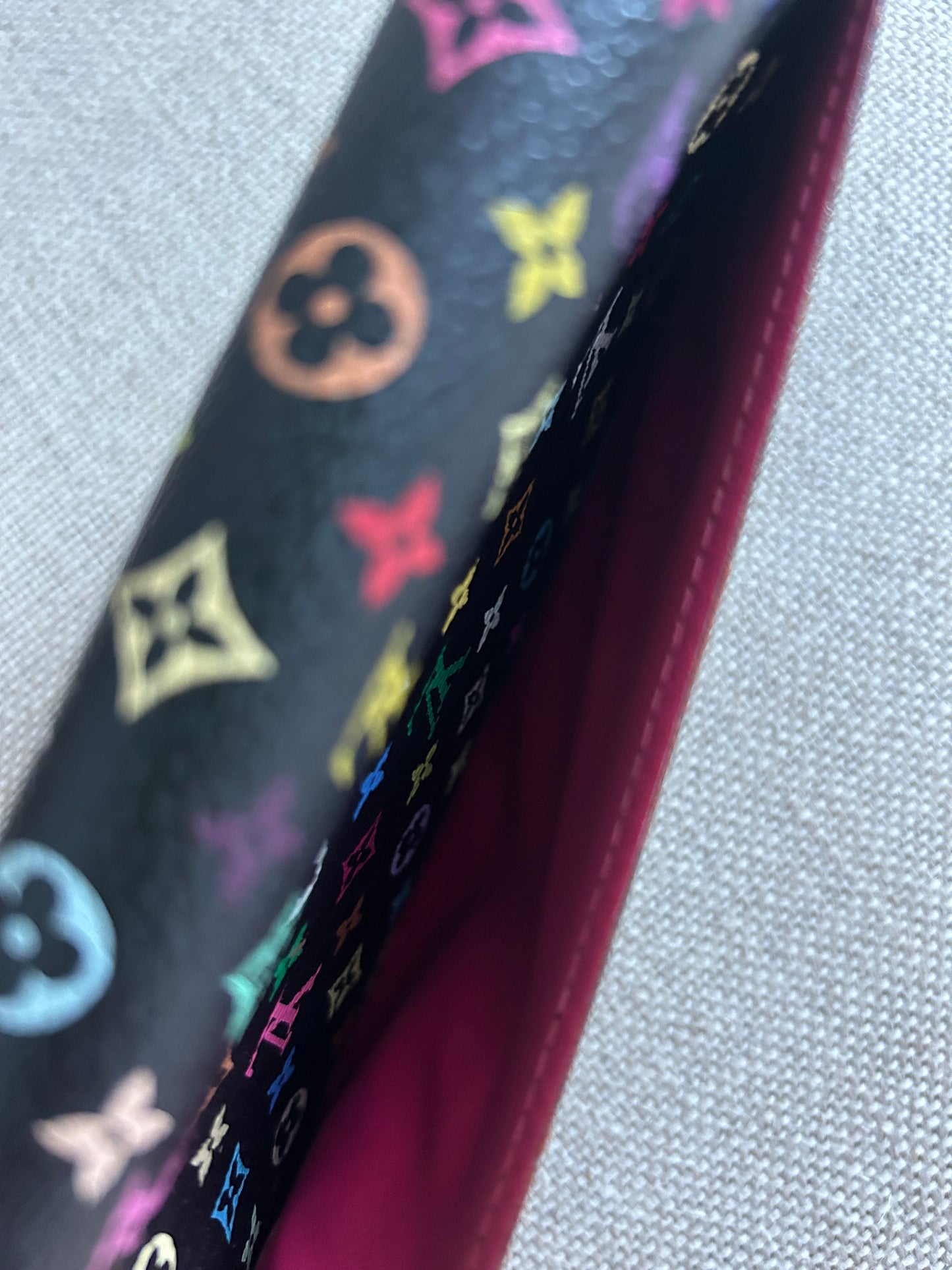 Louis Vuitton Takashi Murakami Sarah Wallet Black Multicolored