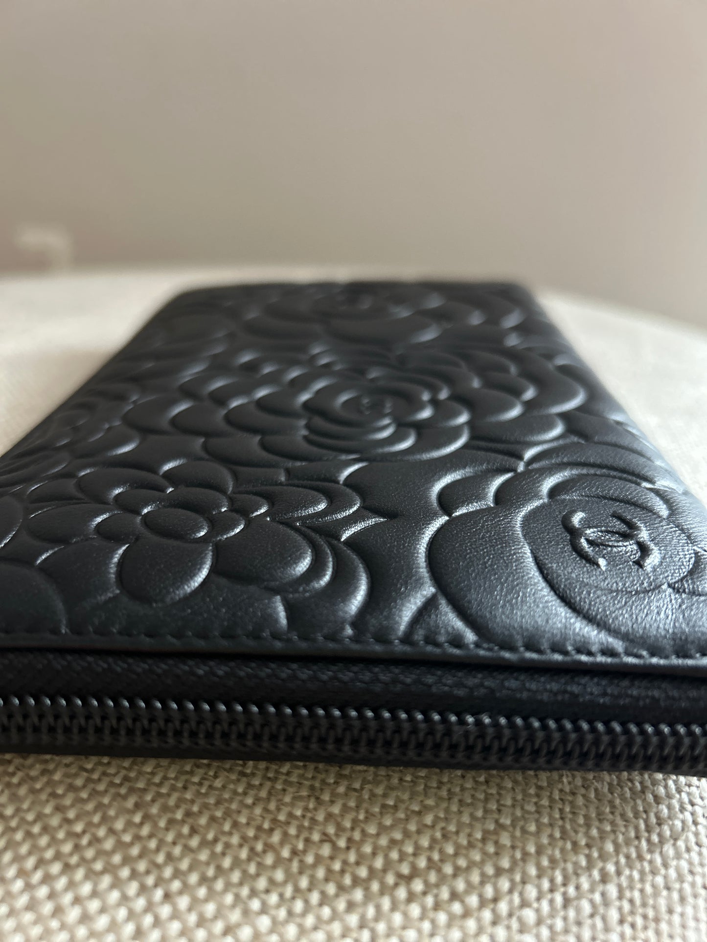 Chanel Camellia Wrap Around Zip Wallet