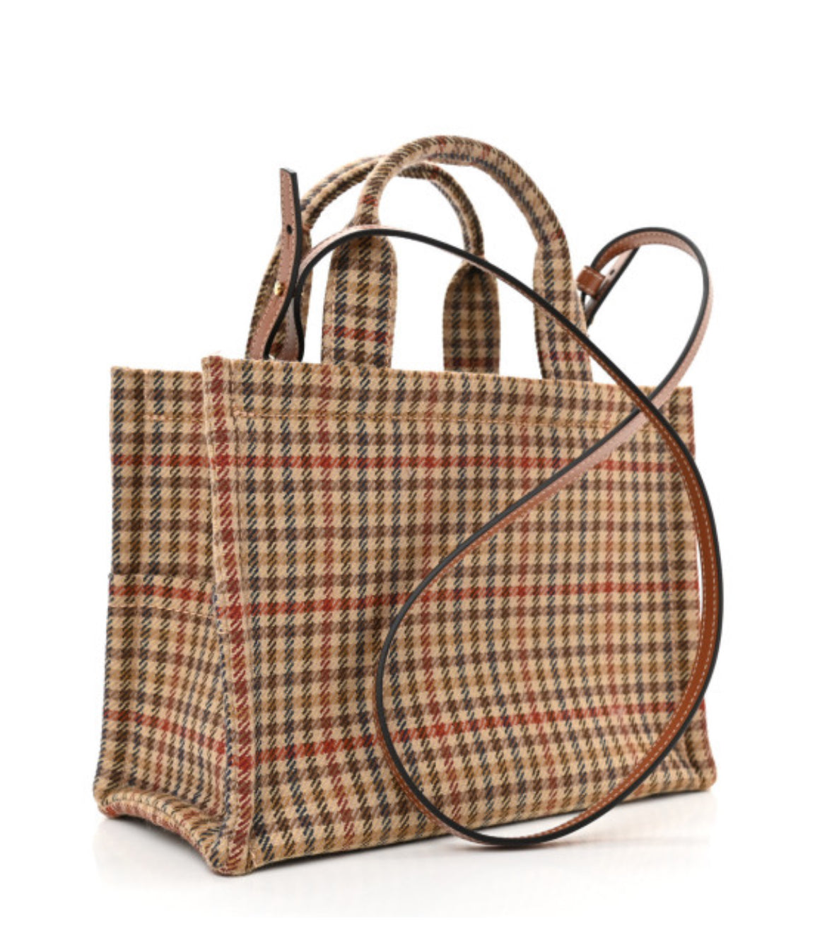 Tweed Calfskin Triomphe Small Cabas Thais Multicolor