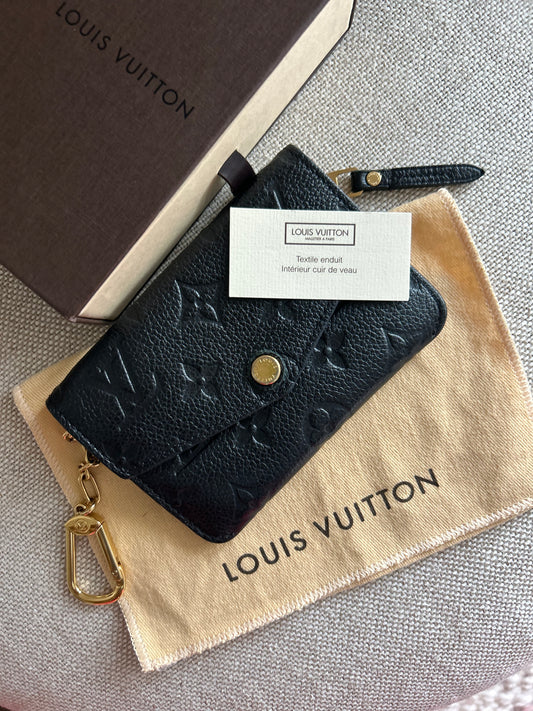 LOUIS VUITTON Empreinte Key Pouch in Noir Black.