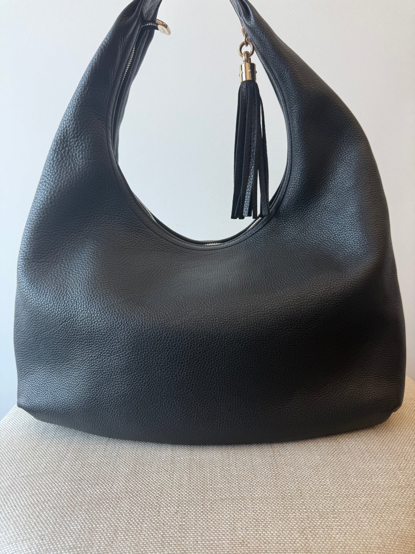 Gucci  Black Pebbled Leather Soho Hobo Bag