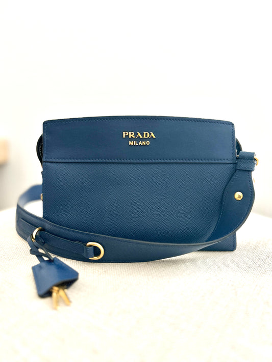 Prada Esplande  Leather Handbag in Bluette