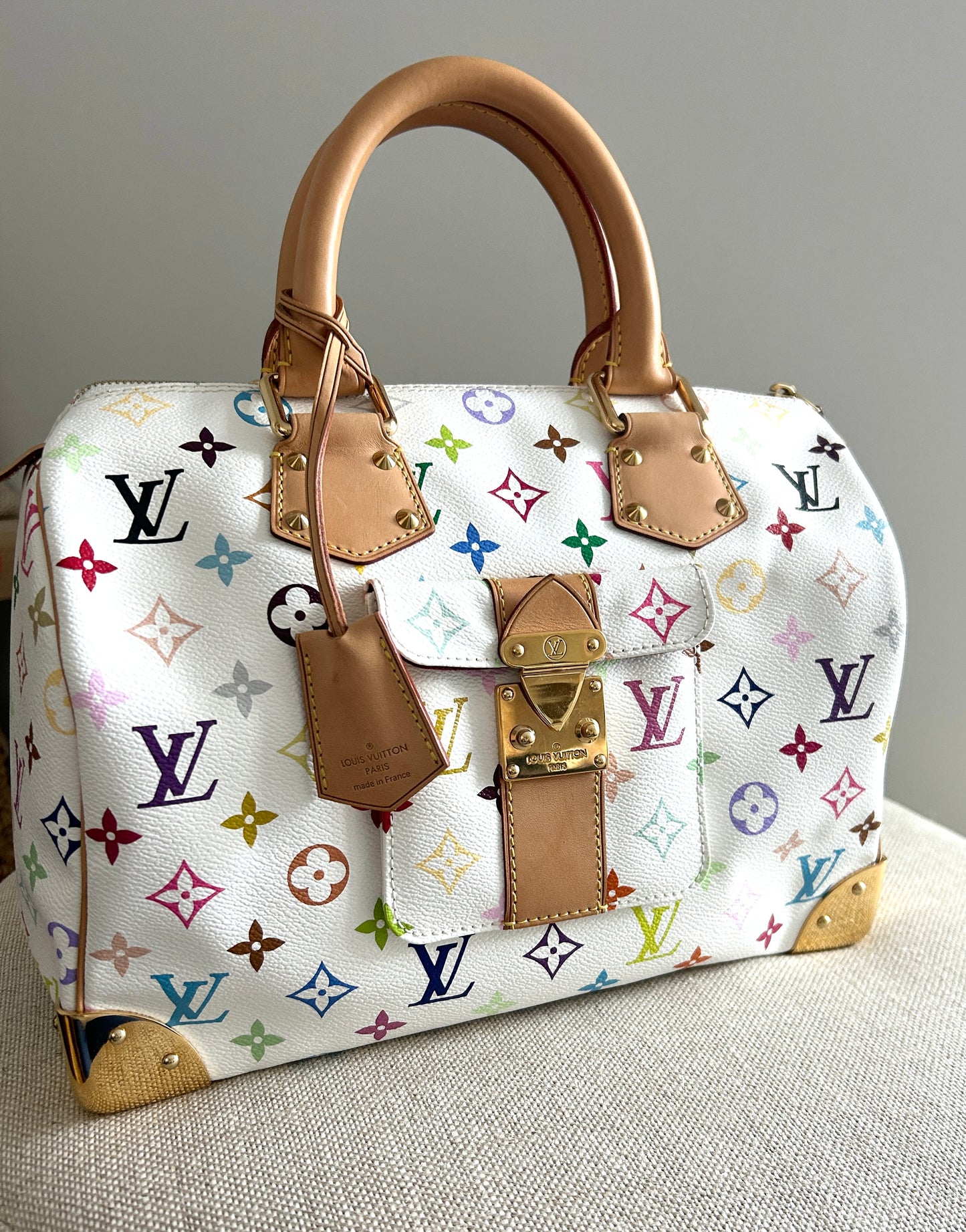 Louis Vuitton X Tahashi Murakami speedy 30 multicolor white