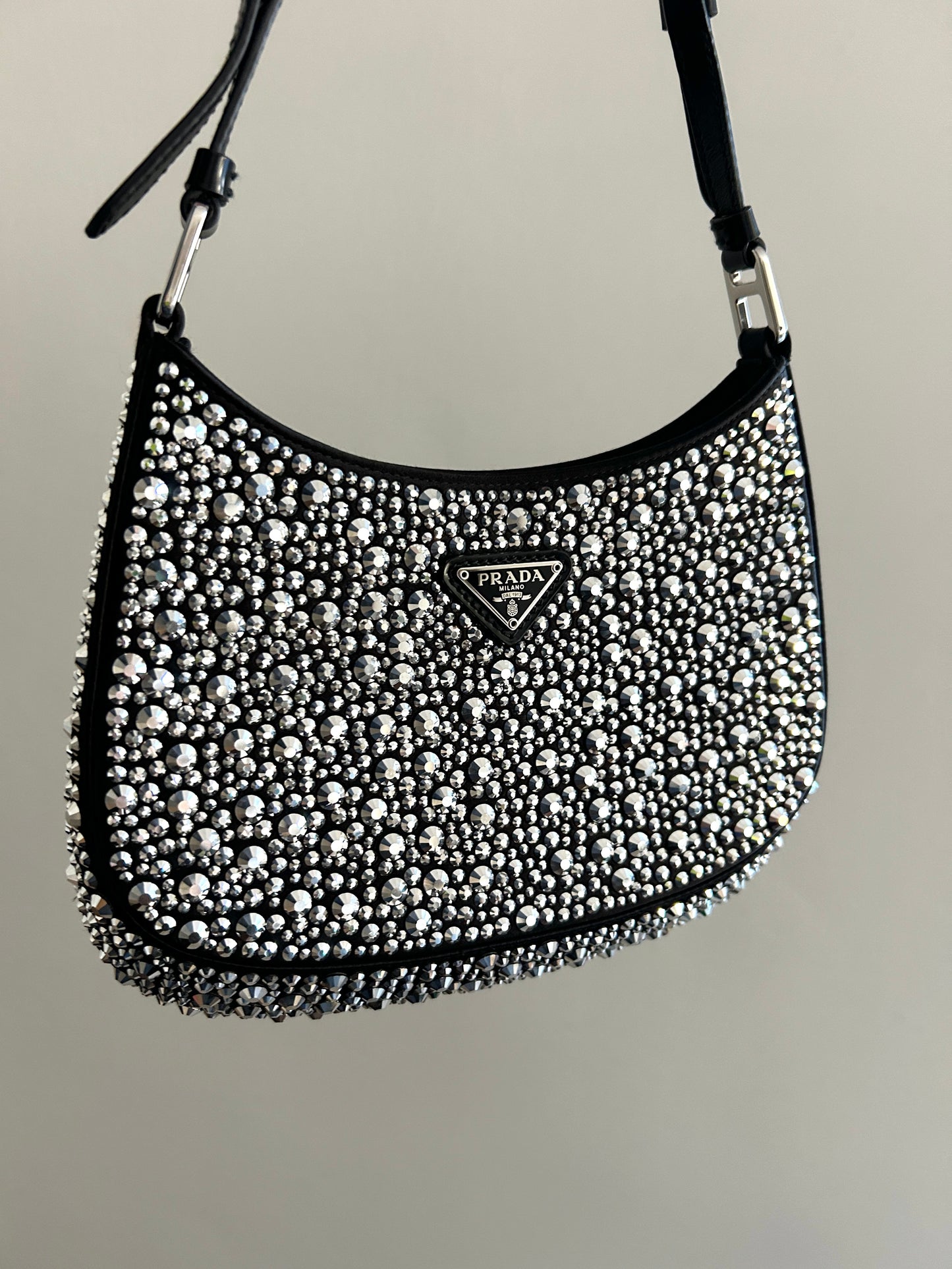 Prada Cleo Satin Bag With Crystals