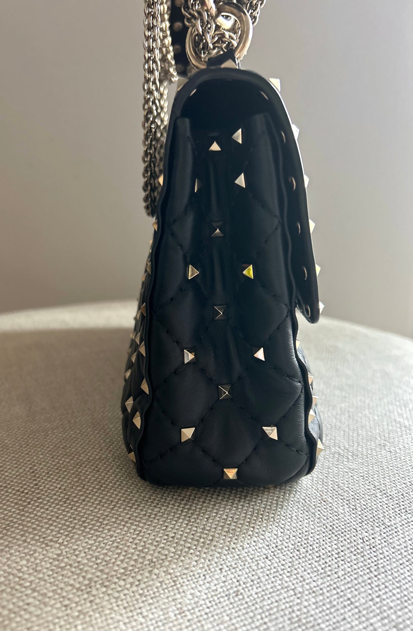 Valentino Black Rockstud Flap Bag