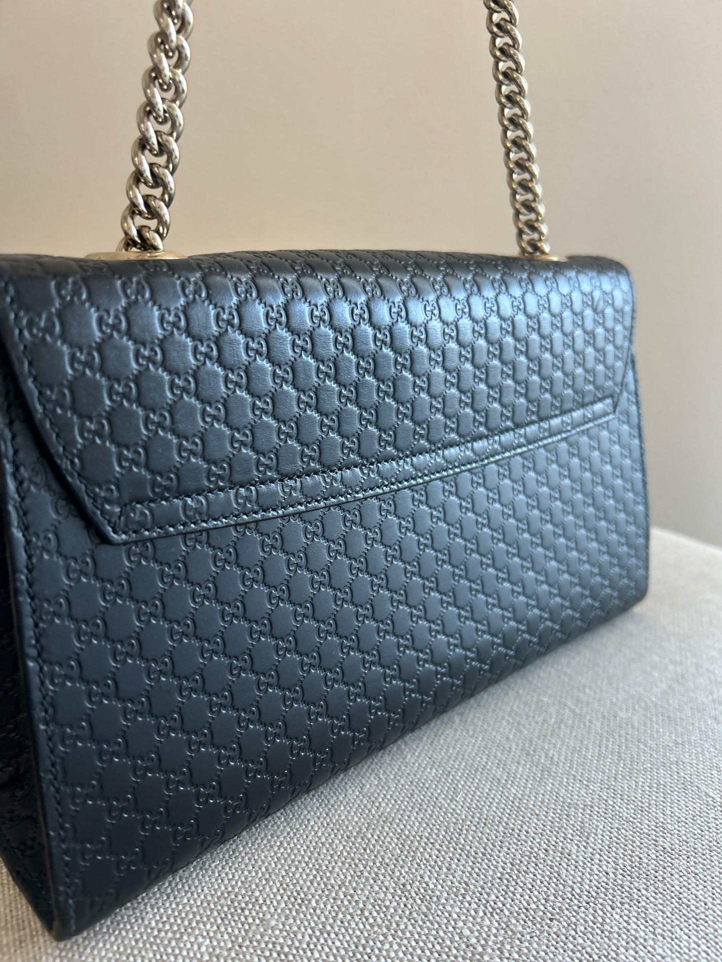 Emily Embossed Monogram Guccissima Calfskin in Black