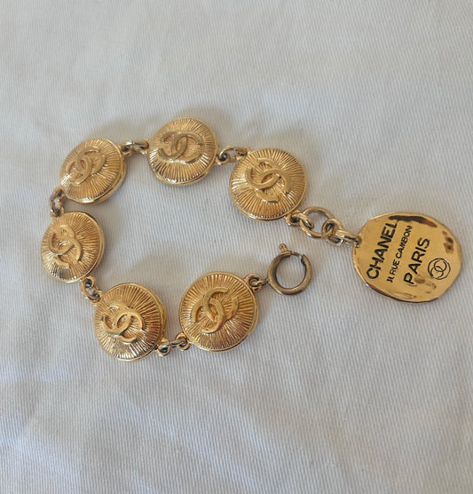 Chanel Gold Plated Coin Bracelet