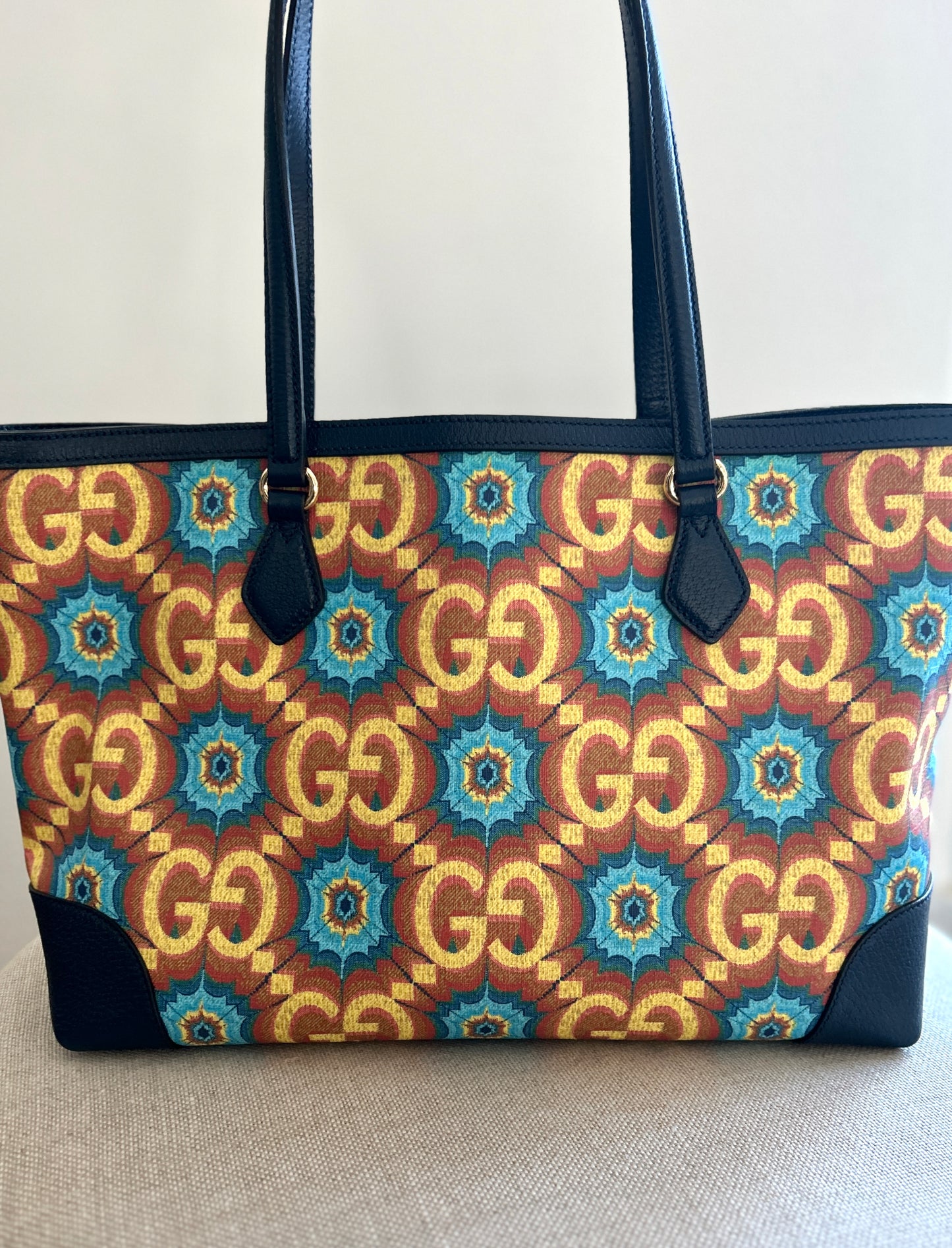 Gucci - Aria 100th Anniversary Ophidia Tote Kaleidoscope Print GG Coated Canvas Medium