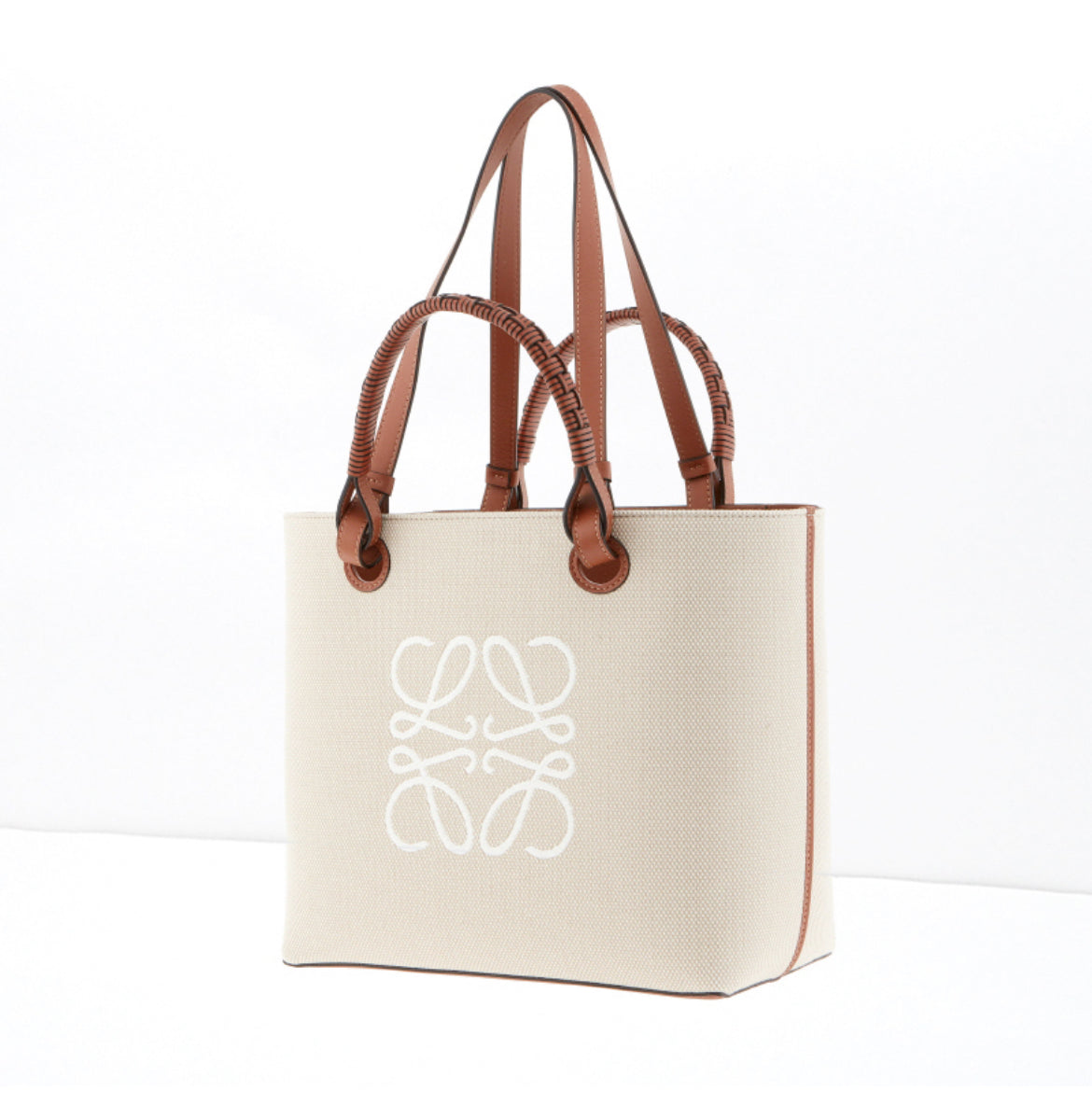 Loewe Small Anagram Canvas Tote Ecru - Tan