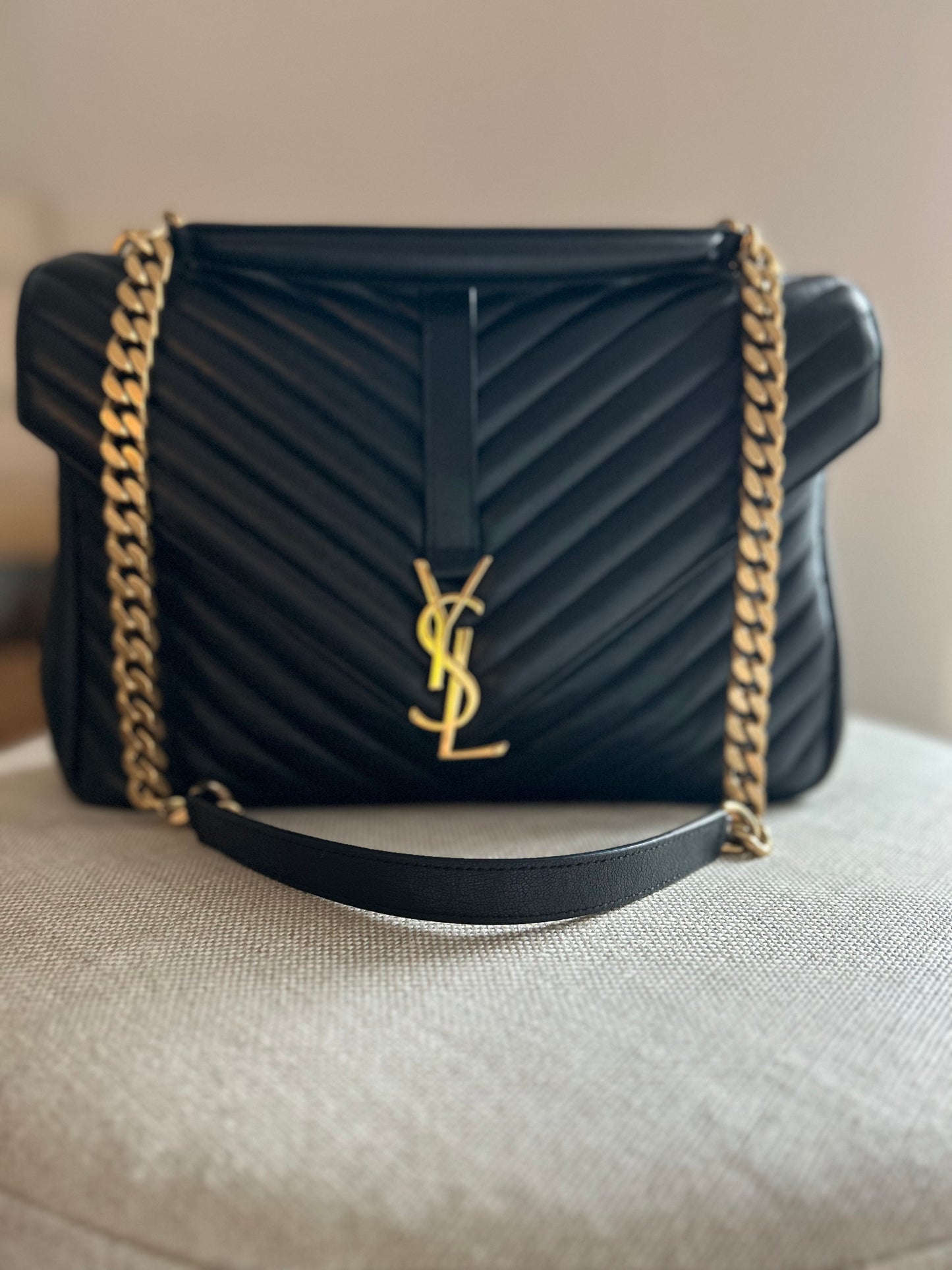 YSL College Large Quilted Shoulder Bag